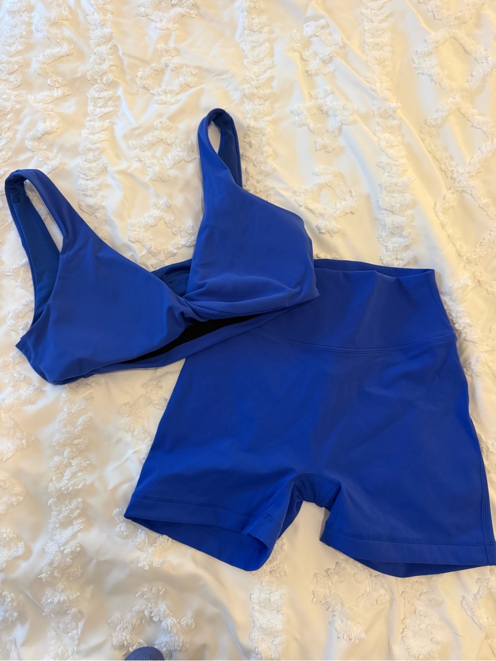 Blue Women's  Set - Wireless Bra and High-Waist Shorts